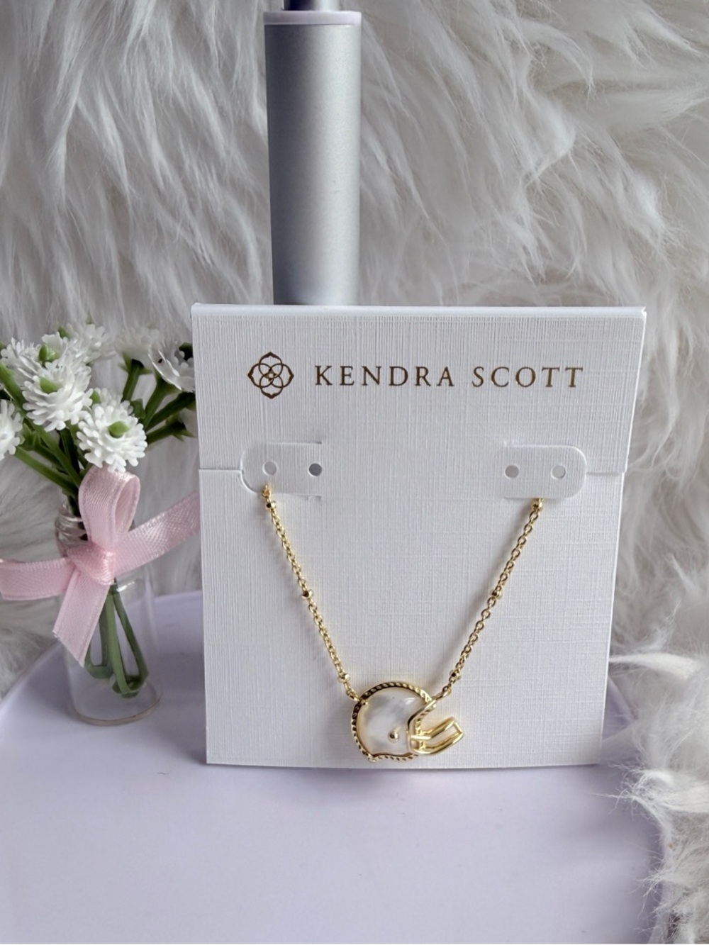 Kendra Scott Football Helmet Gold Short Pendant Necklace